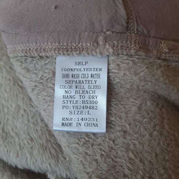 KORI America Faux Fur Long Sleeve Pullover Top Shirt Jacket Tan Large - Picture 4 of 5